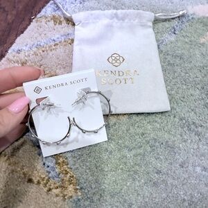 Kendra Scott Silver Heart Dangle Earrings NWT